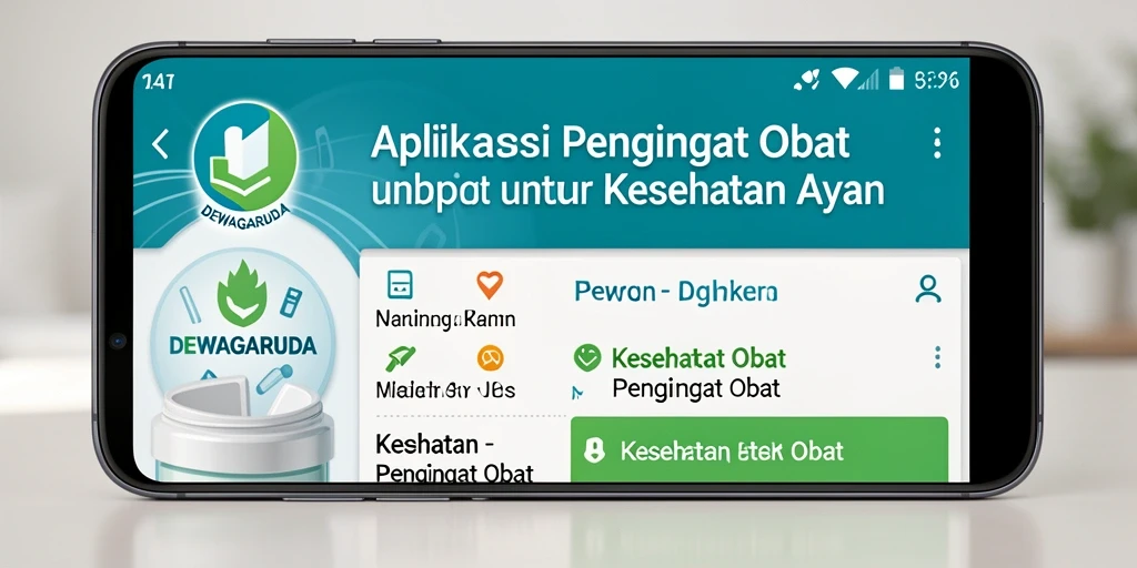 Tampilan antarmuka DEWAGARUDA yang memudahkan pengingat obat.