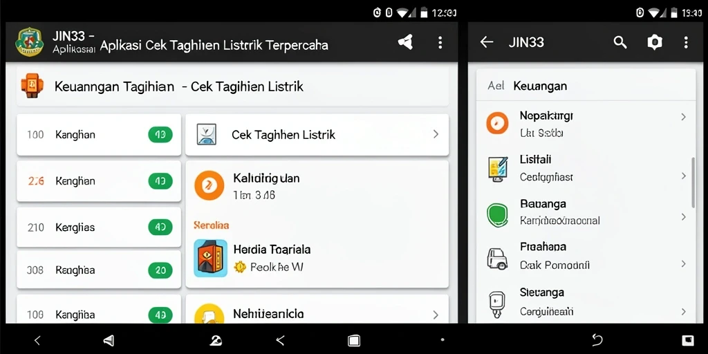 Tampilan antarmuka JIN33 untuk cek tagihan listrik yang mudah digunakan.