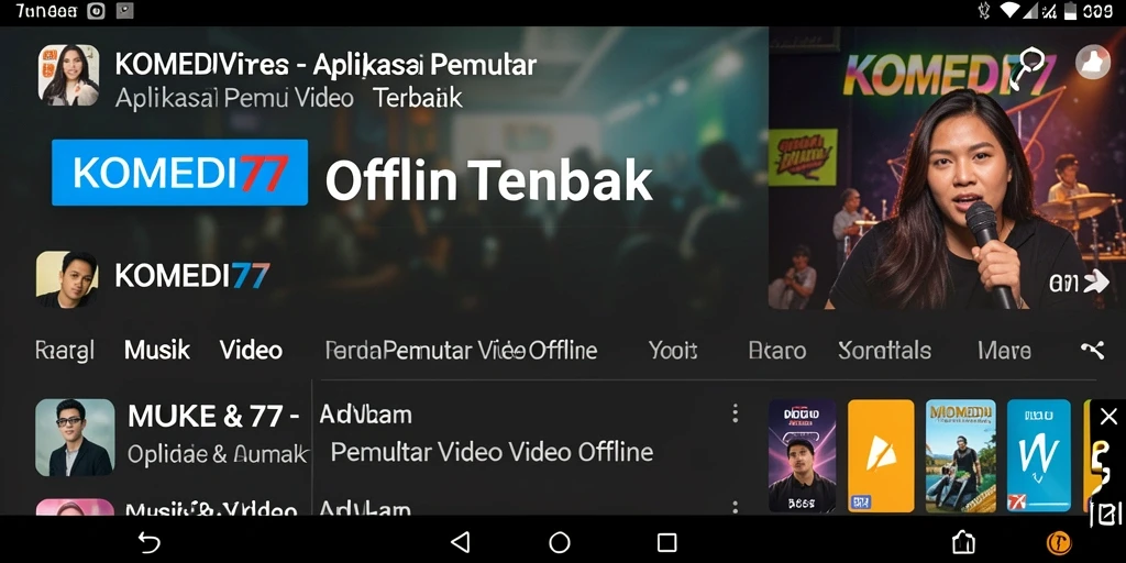 Tampilan antarmuka <strong>KOMEDI77</strong> yang ramah pengguna untuk pemutaran video offline.