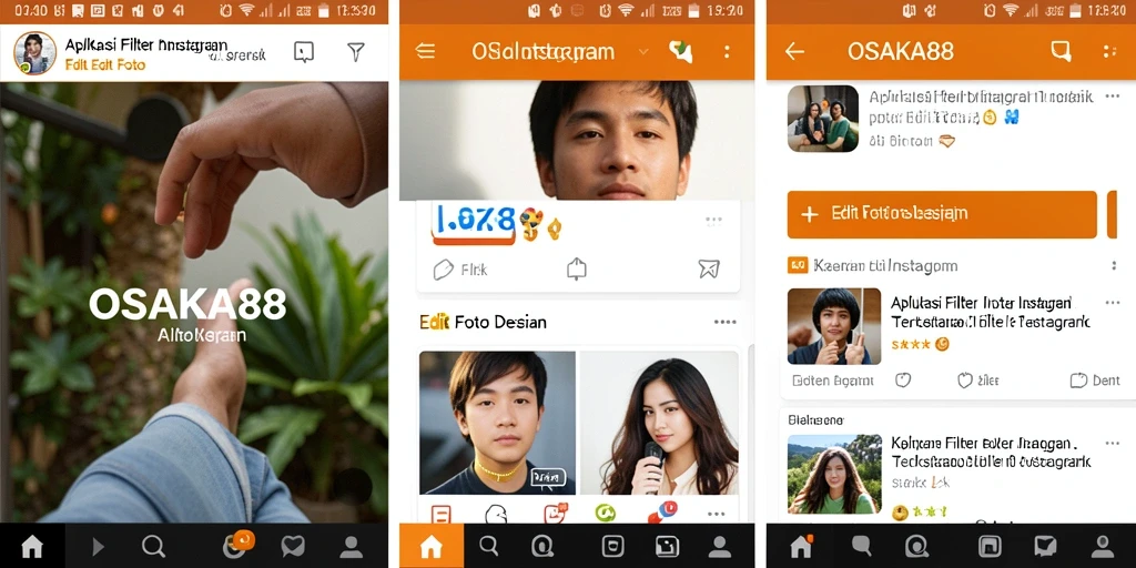 Antarmuka OSAKA88 yang sederhana dan fungsional untuk filter Instagram.
