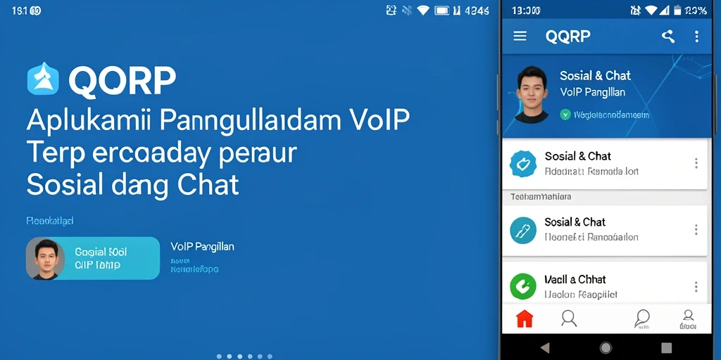 Tampilan antarmuka QQRP saat melakukan panggilan VoIP.