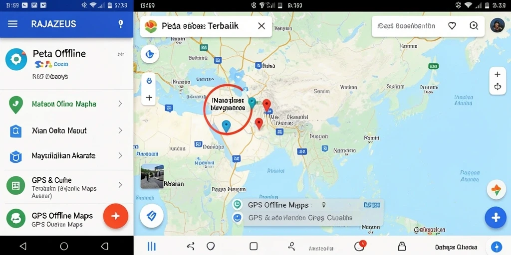 Antarmuka RAJAZEUS yang intuitif dan mudah digunakan untuk navigasi offline.