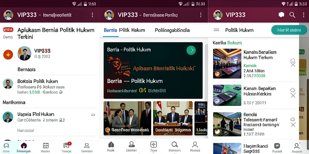 Tampilan antarmuka aplikasi VIP333 yang informatif dan menarik.